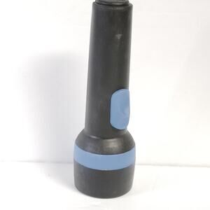 VTG 80s 90s Black Utility Flashlight Indonesia Heavy Duty D‑Cell Working